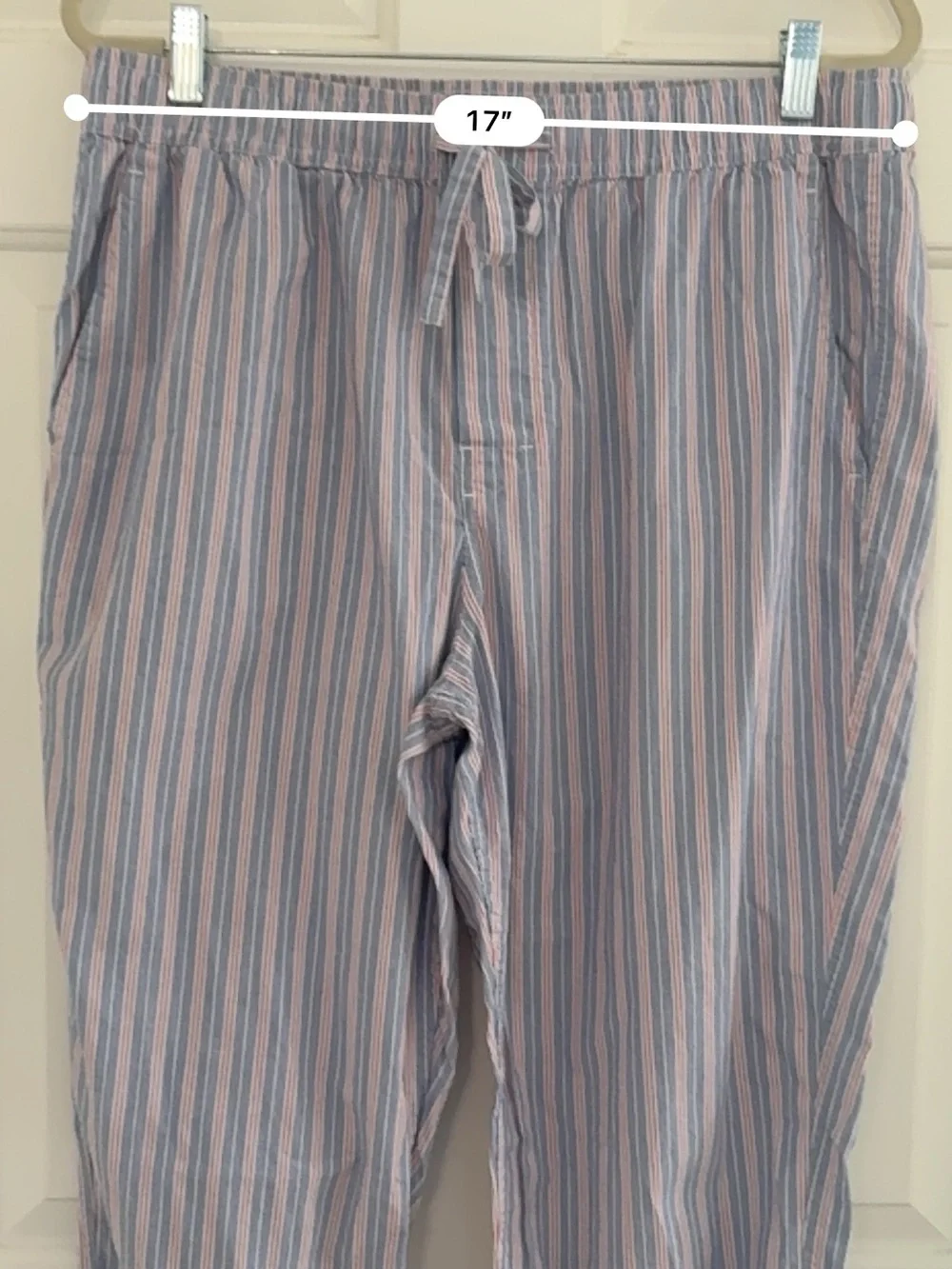 J. Crew 100% cotton striped red white blue Pajama Pants Bottoms Large July 4th